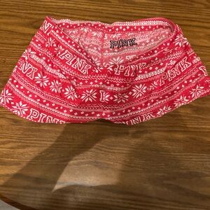 PINK Victoria's Secret Festive Red and White Pajama Shorts